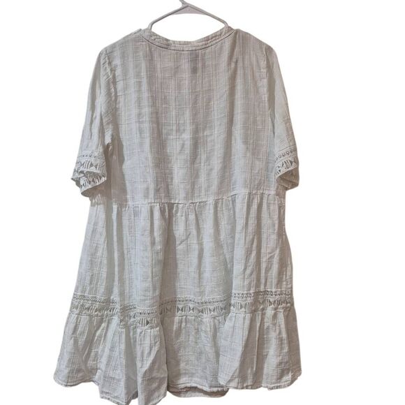 Knox Rose Women's White Cotton Peasant Dress - Picture 4 of 16